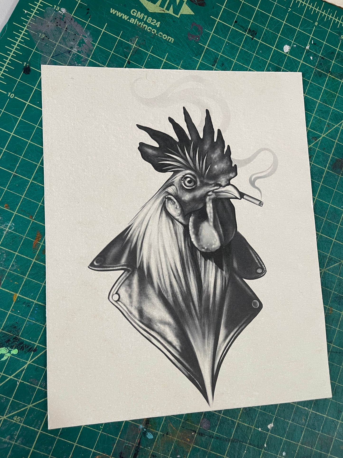 Rooster print, 8x10in