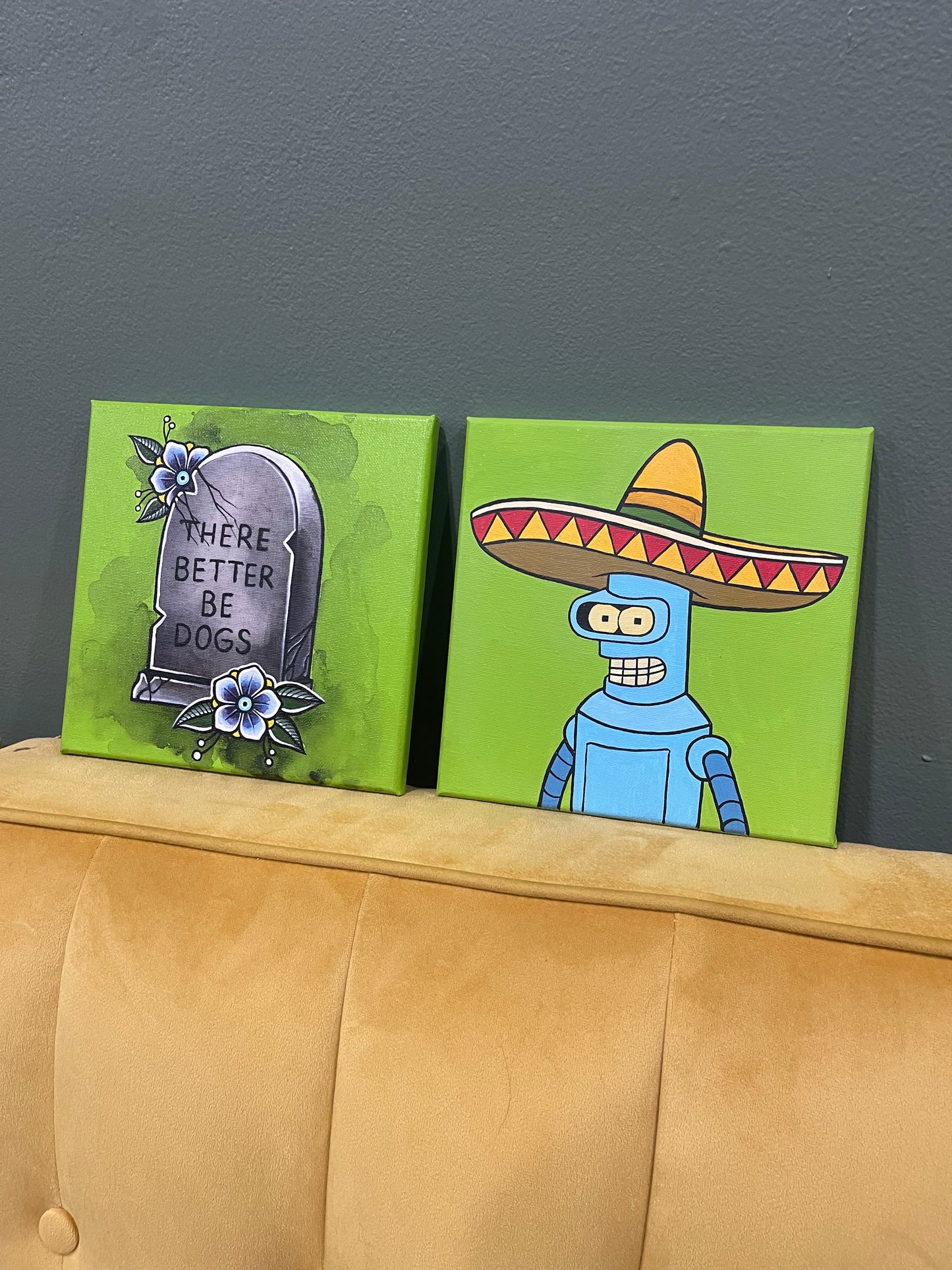 Mexican Bender, original 8x8in painting