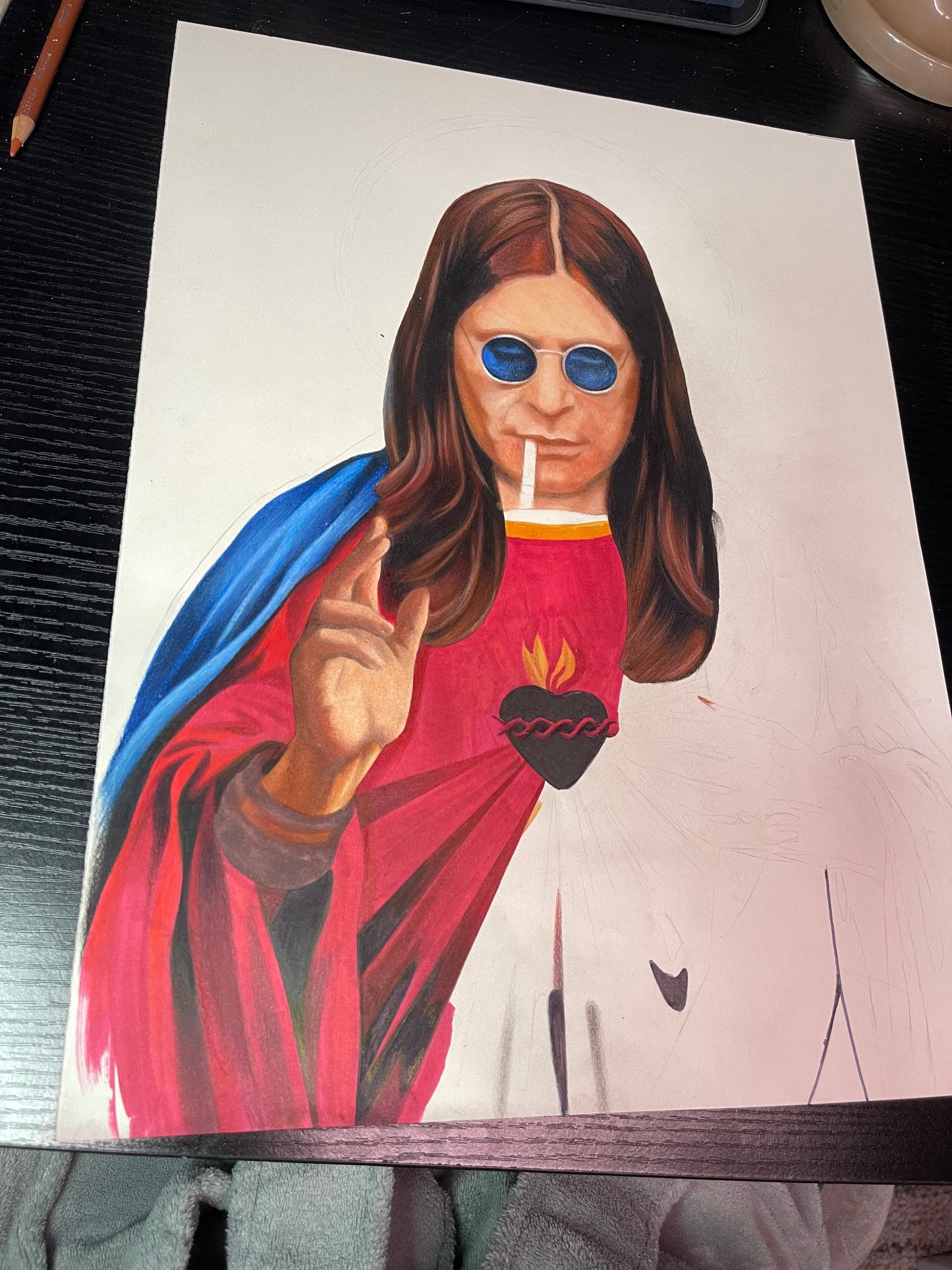 Ozzy, original drawing, 12x16in