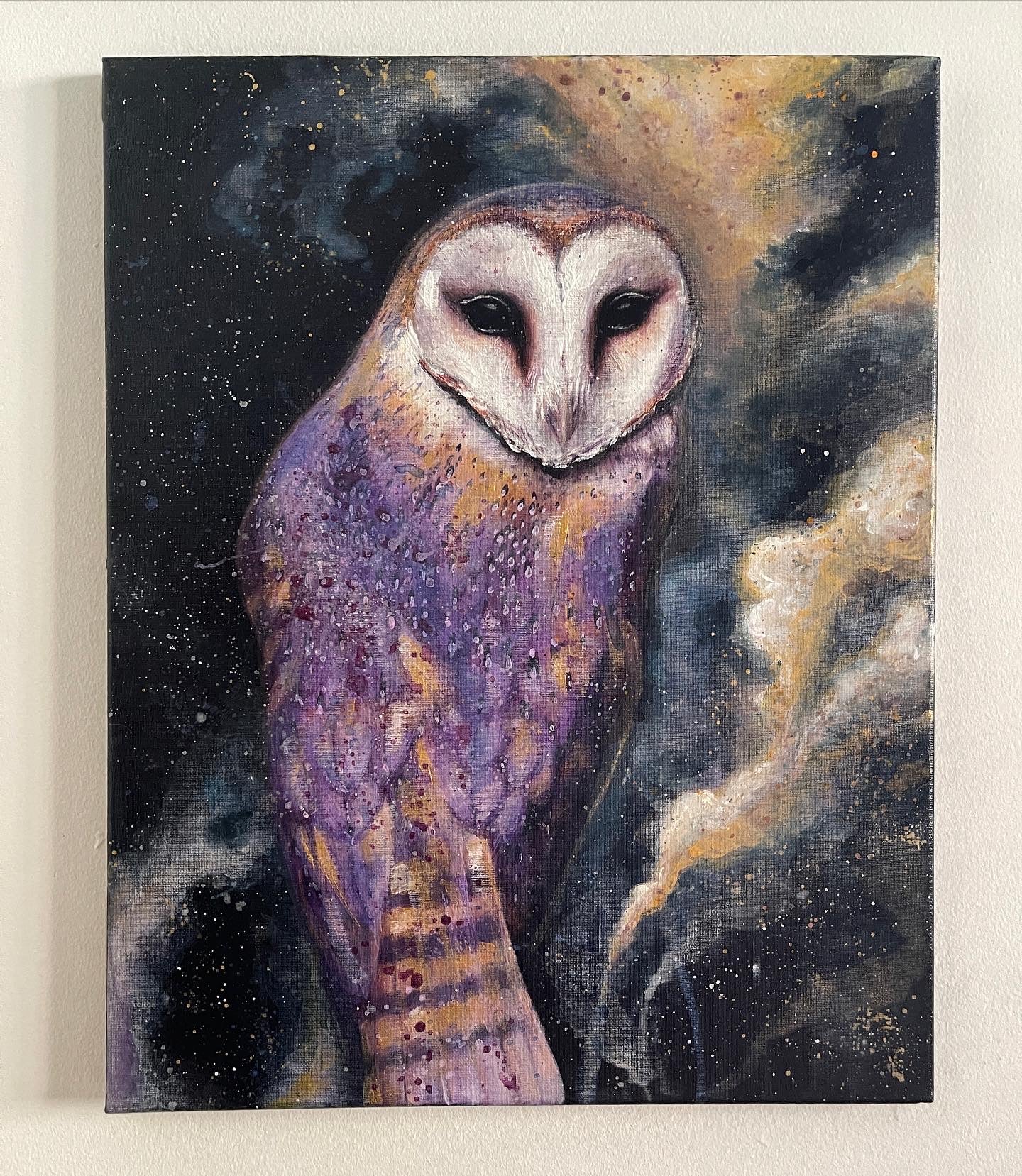 Owl, original painting, 16x20in