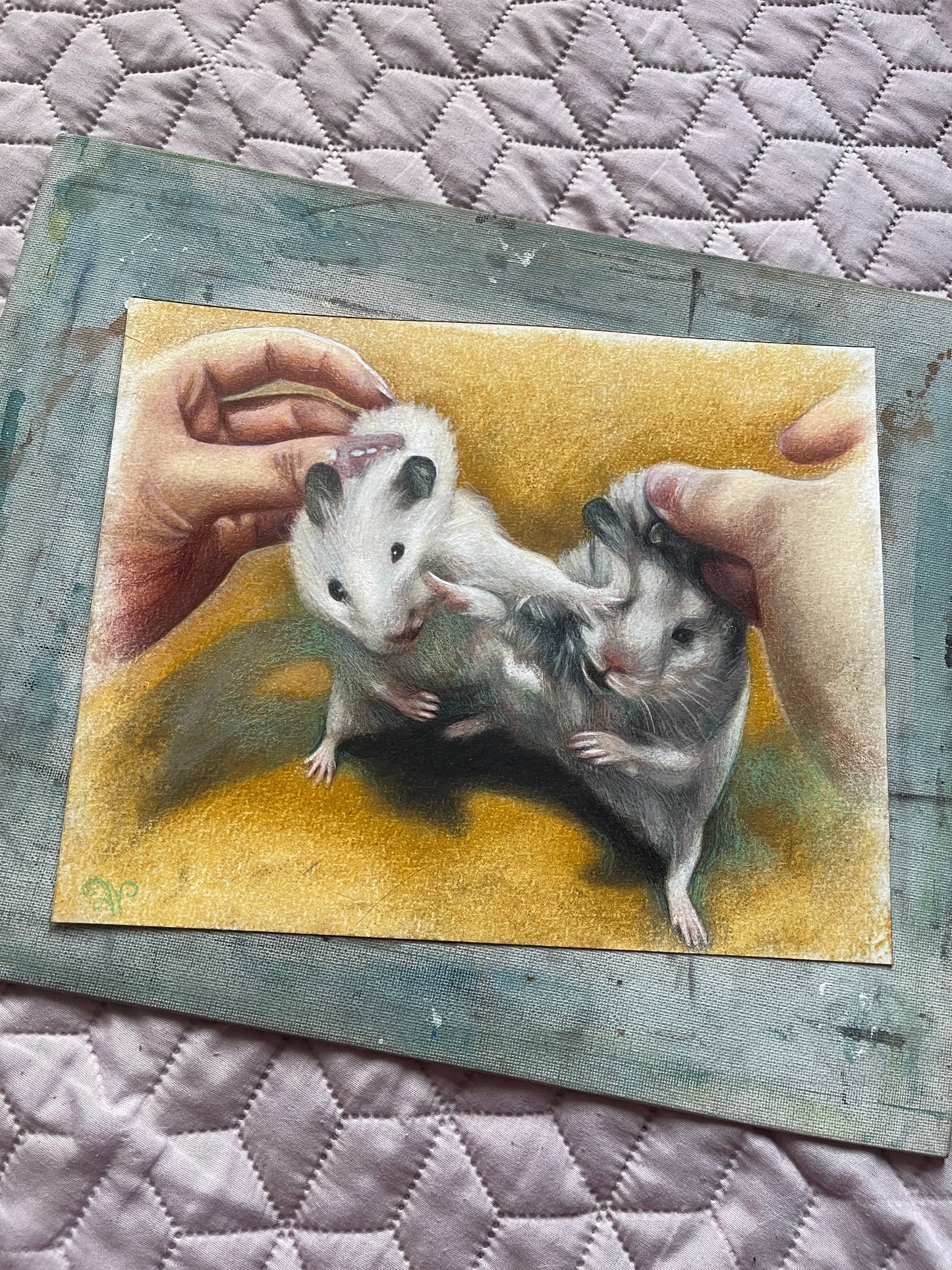 Rats, original drawing, 8x10in