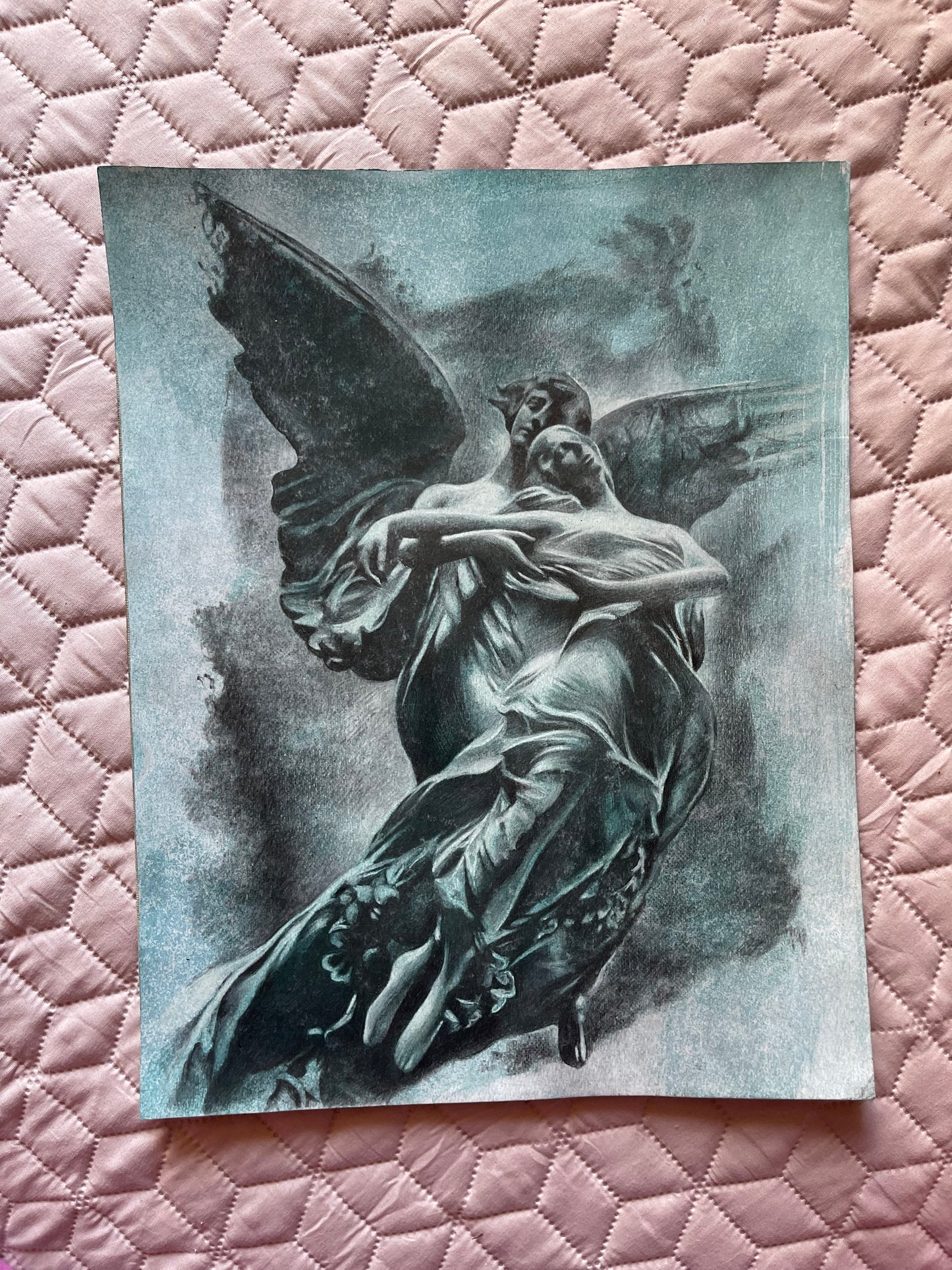 Angels, original drawing, 11x14in