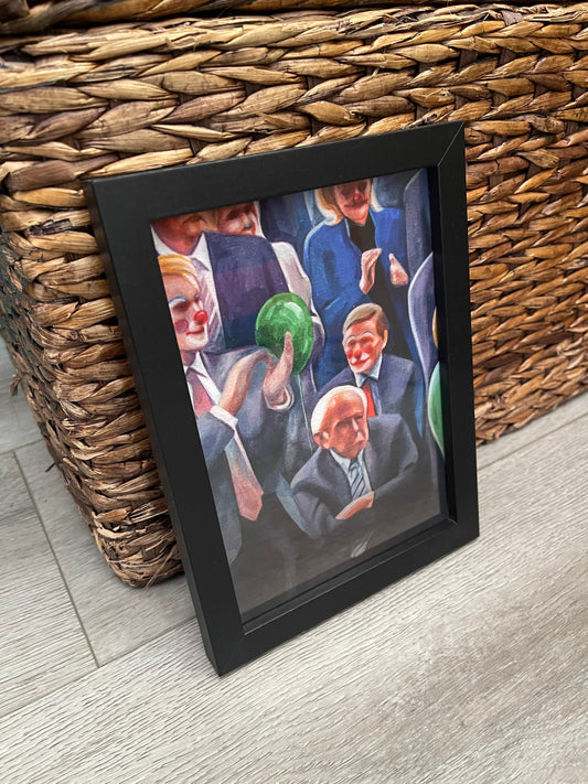 Bernie, framed print, 5x7in
