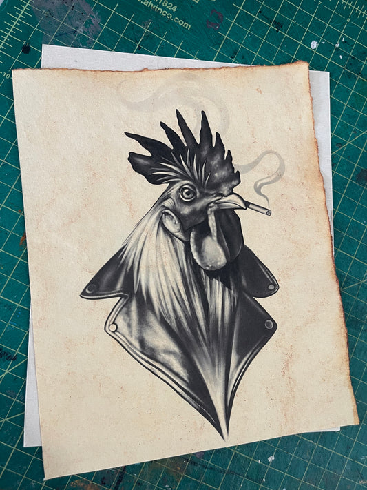Rooster print, 8x10in