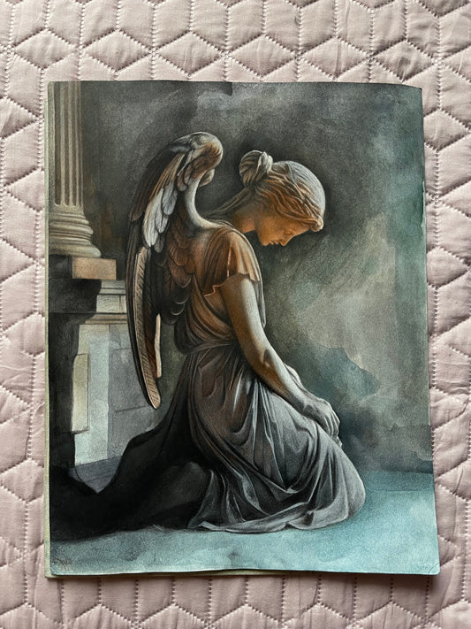 Angel, original drawing, 11x14in