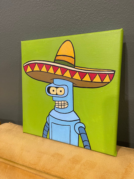 Mexican Bender, original 8x8in painting
