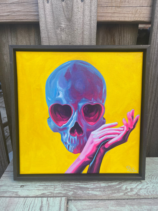 Skull painting, 12x12in