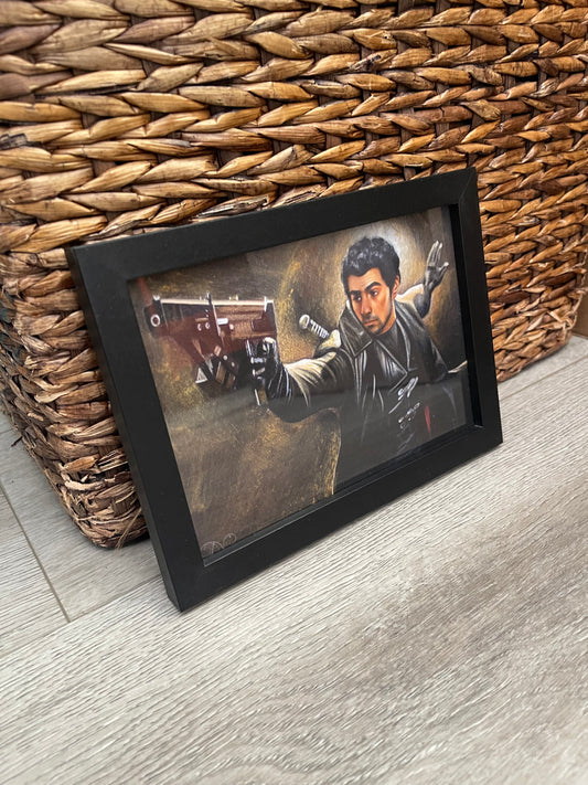 Luigi, framed print, 5x7in