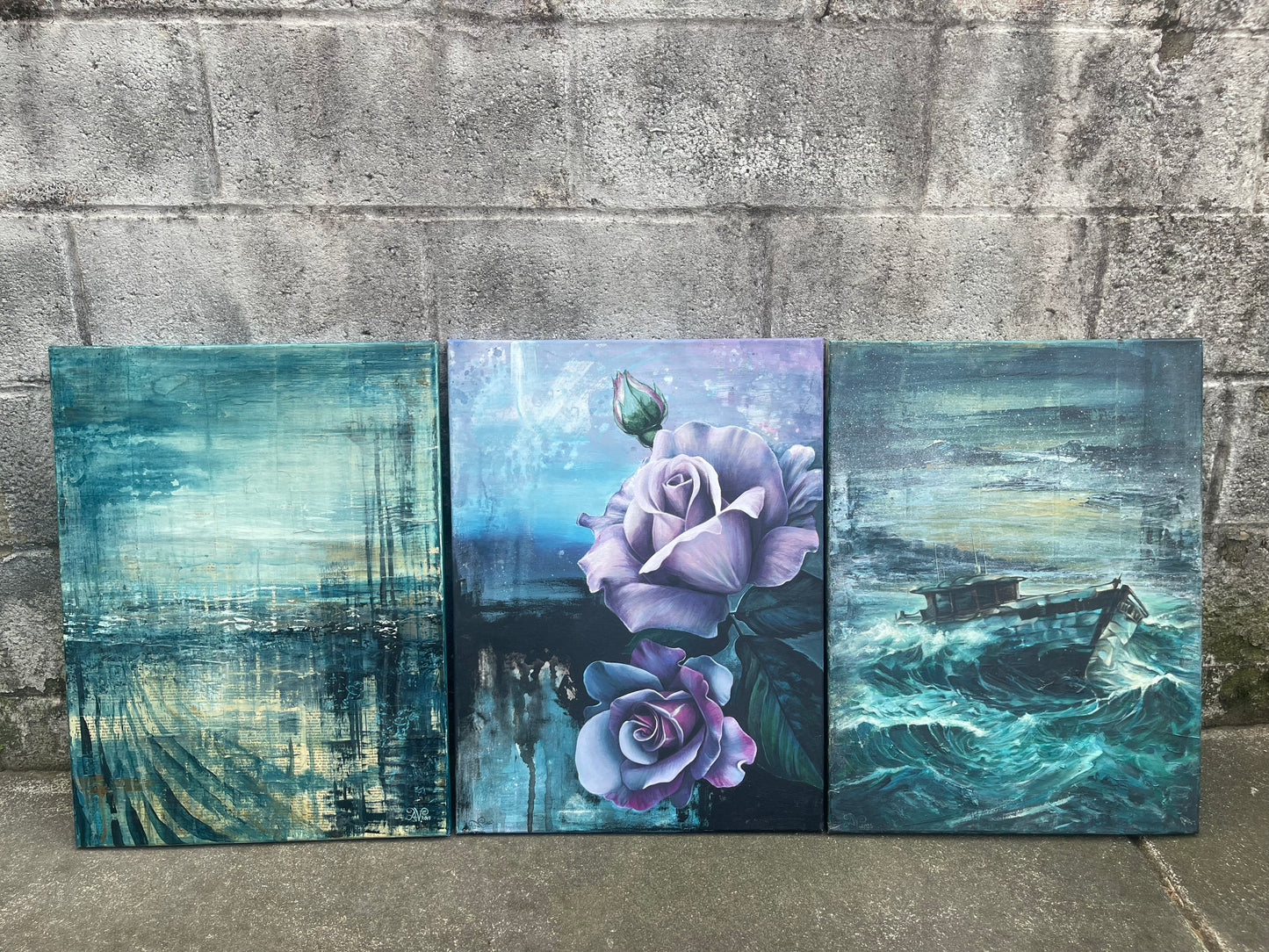 Roses, original painting, 18x24in