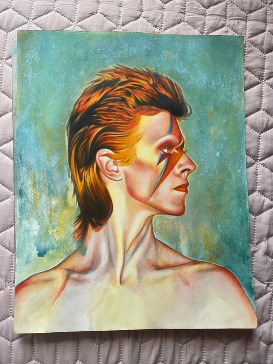 David Bowie, original drawing, 11x14in
