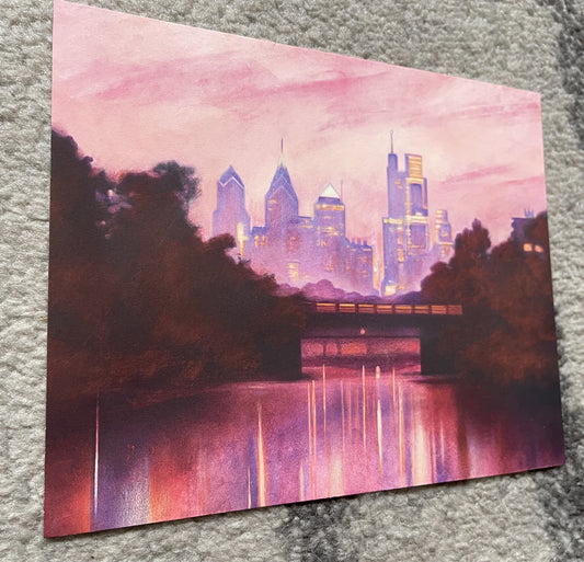 Philly skyline print, 8x10in